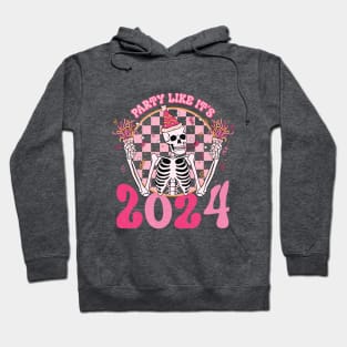 Party Like It's 2024 New Year Skeleton Hoodie